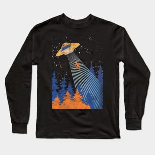 Take Me With You Alien Spaceship Distressed Long Sleeve T-Shirt